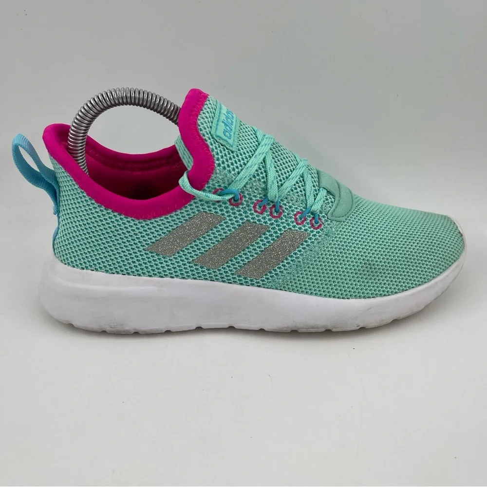 Adidas Girls Lite Racer RBN FX1473 Teal Pink Mesh Slip-On Sneaker Shoe- Size 5 Y